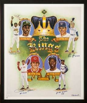 All-Time Kings Signed Poster with Inscriptions from Henderson,  Aaron, Rose and Ryan